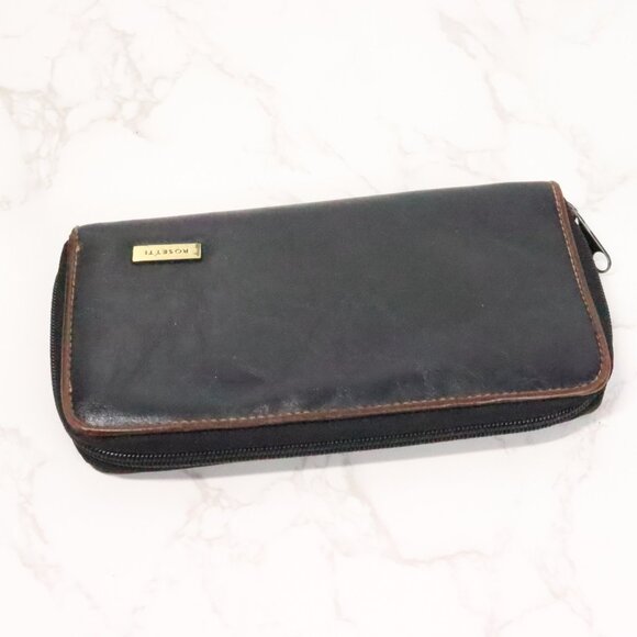 Rosetti Women's Classic Black Brown Softshell Zip Around Long Checkbook Wallet - Picture 3 of 6